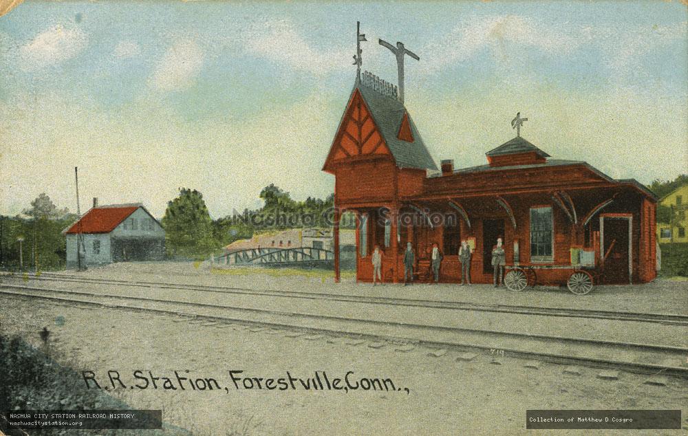 Postcard: Railroad Station, Forestville, Connecticut
